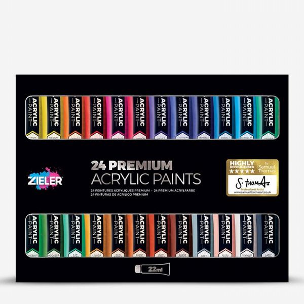 Zieler : Premium Acrylic Paint : 22ml : Set of 24